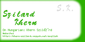 szilard khern business card